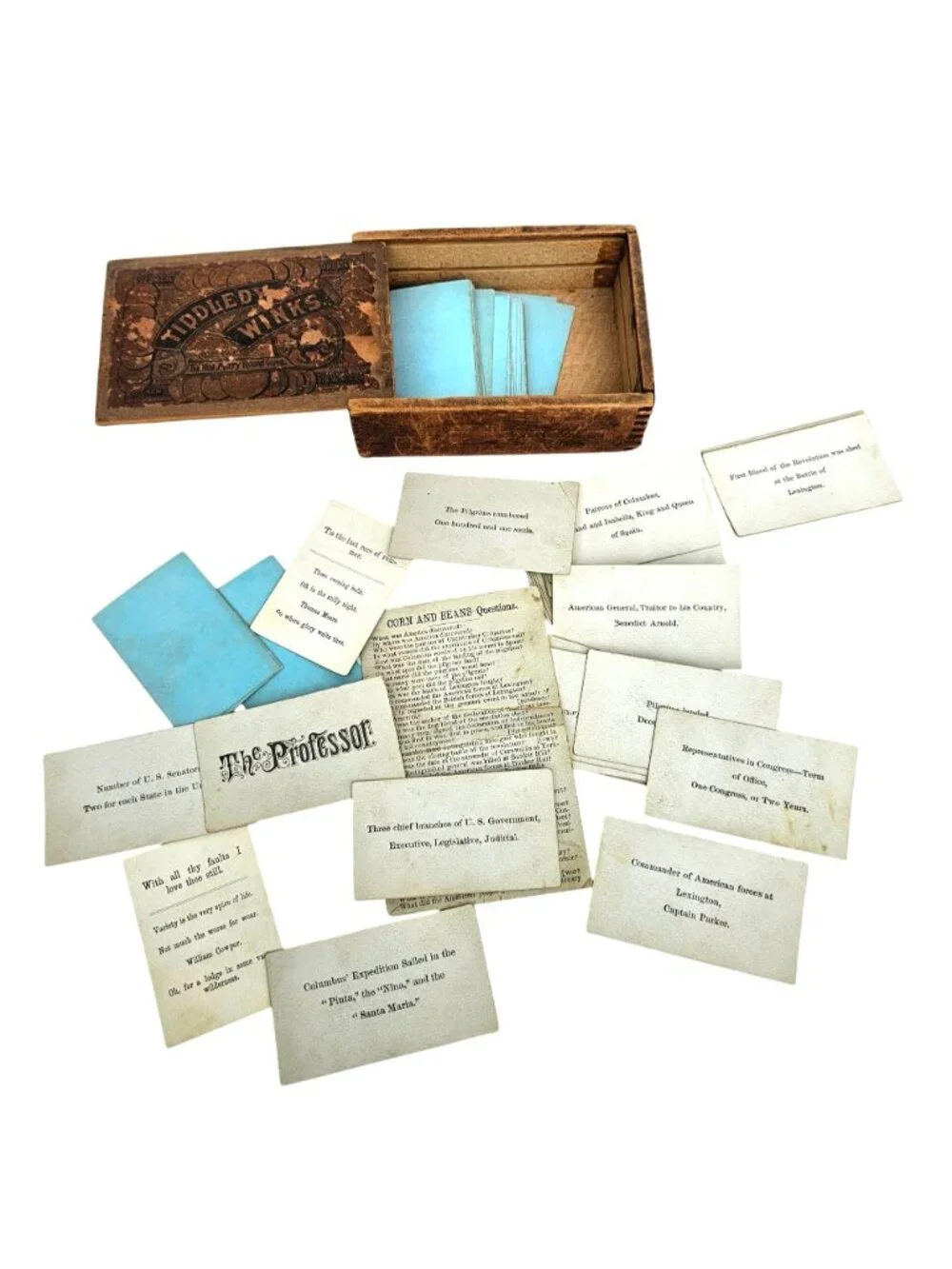 Antique 1890s Tiddledy Winks Wooden Sliding Lid Box Victorian Card Games - Picture 2 of 16
